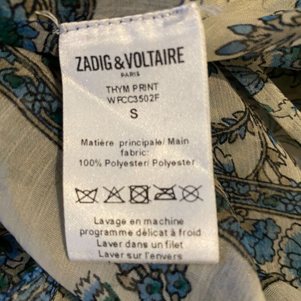 NWT Zadig & Voltaire Thym Print Paisley Embellished Top, Size Small - Picture 11 of 11